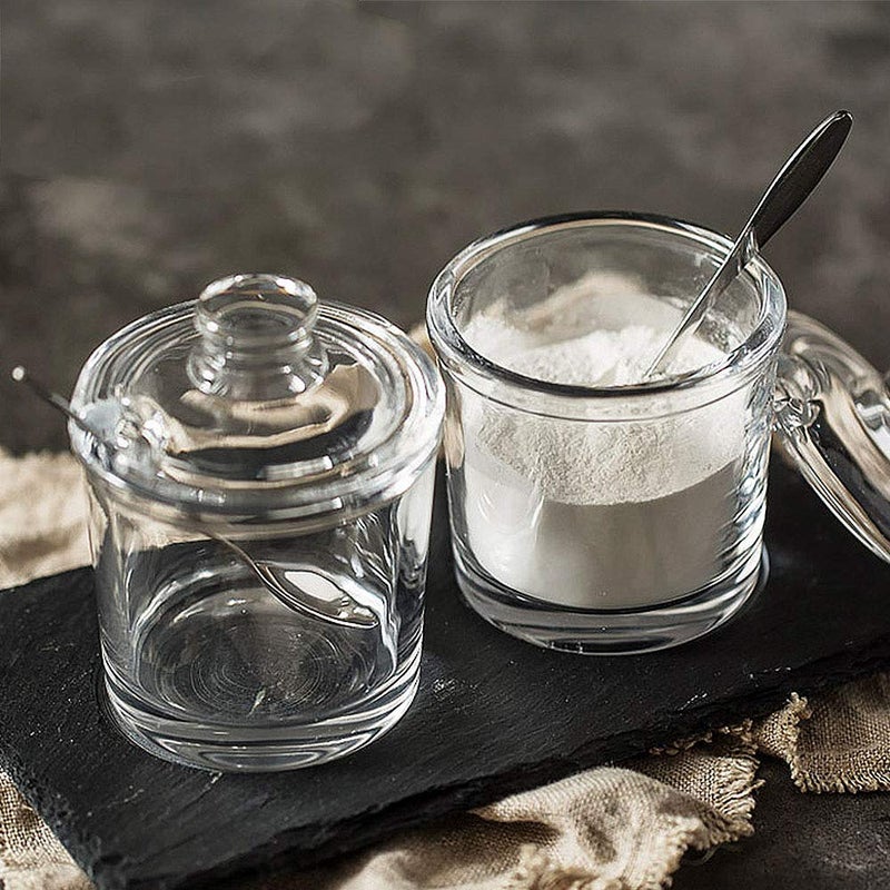 Vencer Sugar Bowl Clear Glass With Lid and Stainless Steel Sugar Serving Spoon, 6.3 Ounces (180 ML),Sugar Canister, Sugar Dispenser, VFO-027 - Image 5